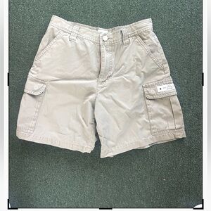 Calvin Klein CK Women’s s 4 Khaki Cargo Shorts side front pockets 💯 cotton